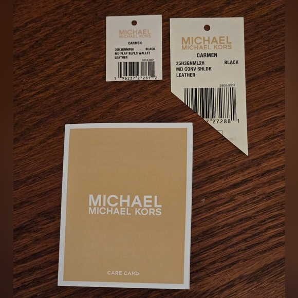 New Michael Kors Carmen black leather & haircalf handbag & wallet set - Picture 2 of 15